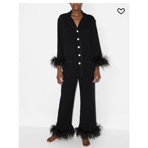 Sleeper
feather detail pajama set - black
